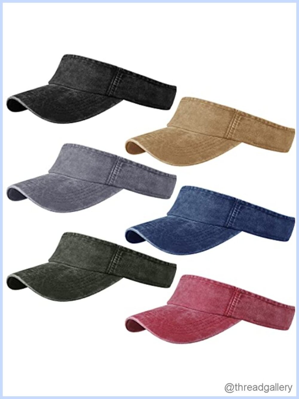6 Pcs Sun Visor Hats Men Women Washed Cotton Empty Top